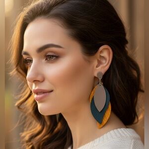 ✨NEW Elegant Multicolor Leaf Drop Earrings